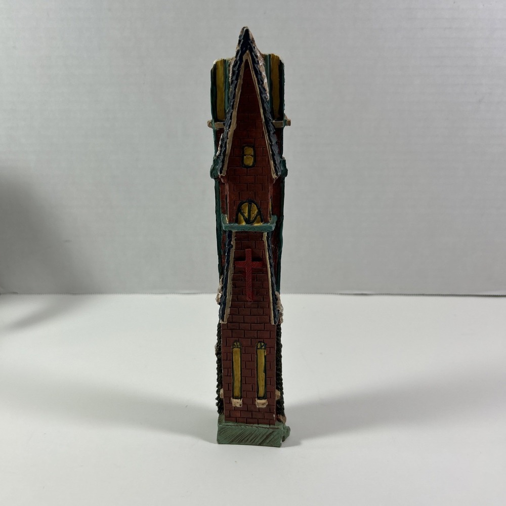 Vintage Windsor Collection 11" Tall Hand-Painted‎ Resin Church Double Sided
